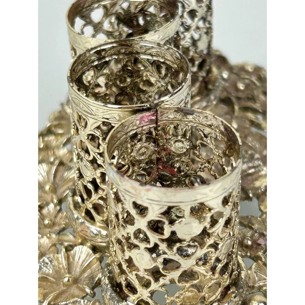 VTG Sam Fink Lipstick Holder Vanity Gold Hollywood Regency 1950s Ormolu Metal
